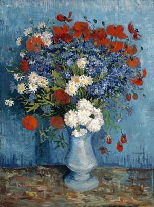 Still life with wildflowers and carnations