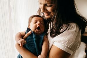 Woman holding baby