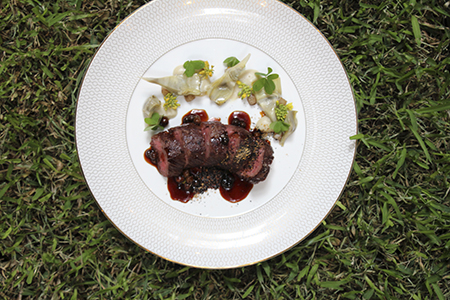 Kangaroo fillet, artichoke, wattleseed