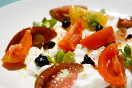 &ldquo;Mozzarella di Bufala&rdquo; salad with tomatoes, basil and aged balsamic vinegar  $24