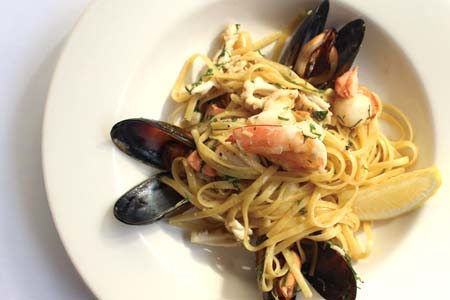 Linguini marinara, fresh assorted seafood pan seared, finished with garlic, parsley and olive oil