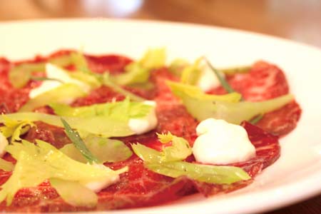 Wagyu bresaola with celery &amp; creamed parmesan  $19