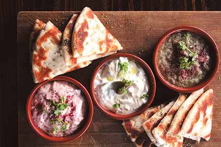 Trio of dips + pita bread $18.5