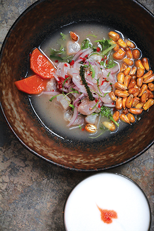 Ceviche Tradicional $23 &amp; Pisco Sour $20,