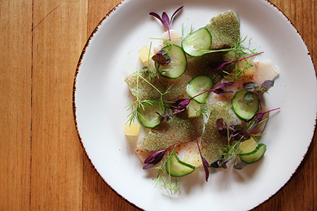 Cured Kingfish, Apple, Cucumber