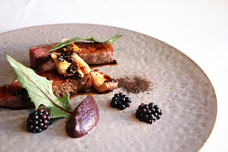 Duck, shiitake, blackberry