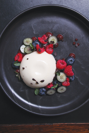 Yoghurt Pannacotta, Watermelon Gel + Berries