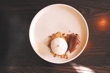 Horchata ice cream, corn meringue, dulce de leche, soft chocolate $14