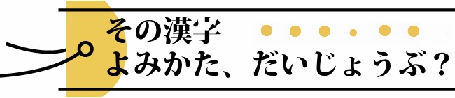 その漢字　よみかた、だいじょうぶ？