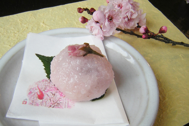 春のおやつと言えば　道明寺風桜餅